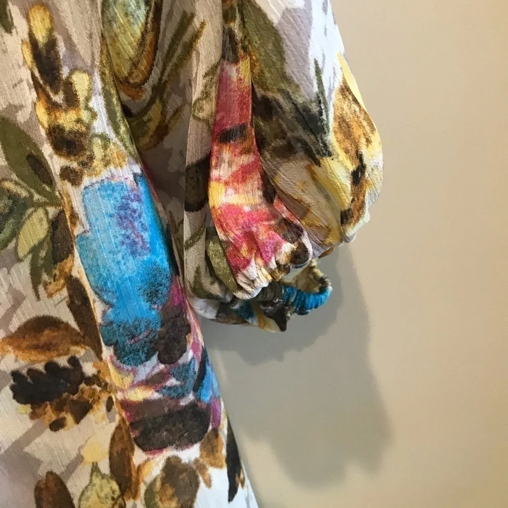 Kut from the Kloth Floral Sheer Blouse Large
